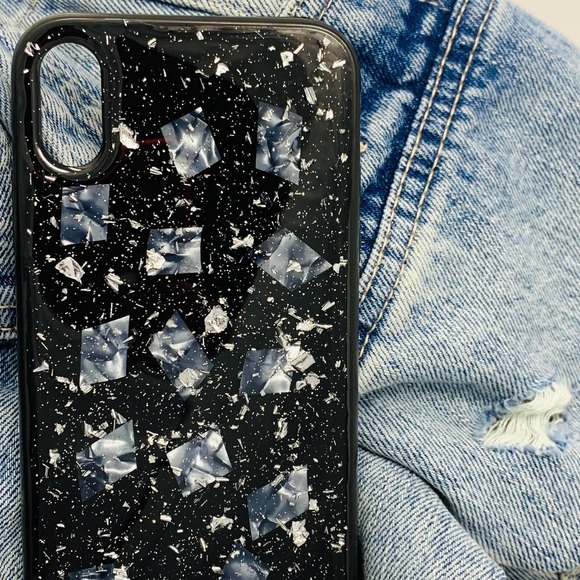 iPhone XS Max Case Black 3D Confetti Print Cover - Picture 2 of 7